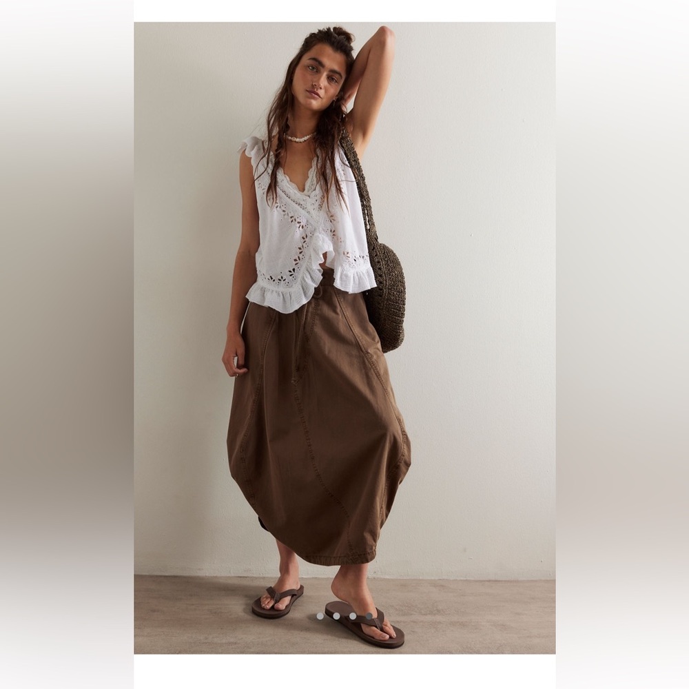 Free People Willow Poplin Maxi Skirt
